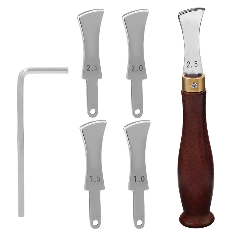 Leatherwork Edge Creaser - เครื่องมือทำขอบหนัง, ที่ทำร่องขอบแบบตื้น ทำจากสแตนเลส สำหรับงานหนัง ทำร่องโค้งด้วยความร้อน