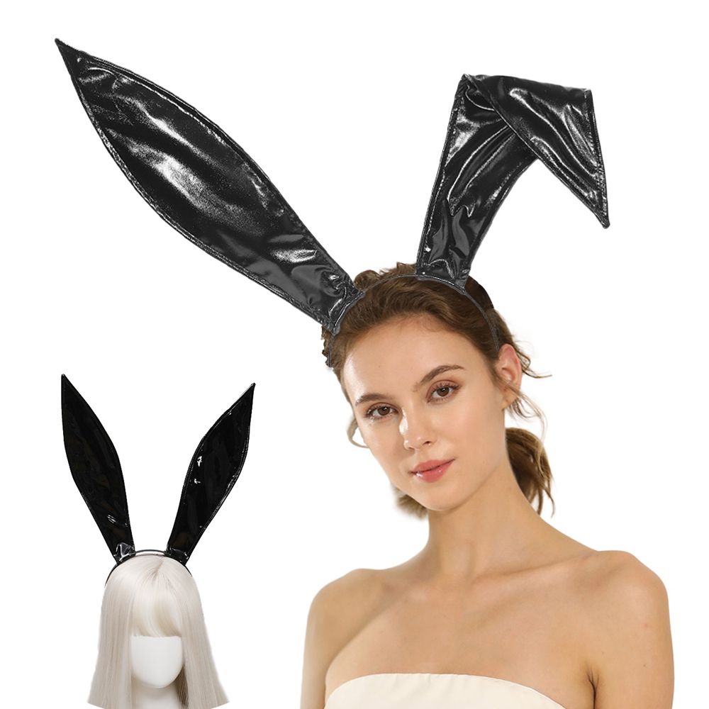 Leatherwork Rings - เซ็กซี่ Bunny แม่บ้านหู Headband คอสเพลย์หนังกระต่ายหู Hairband