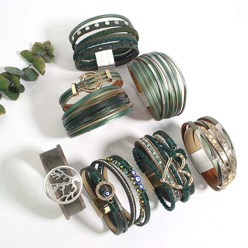 Leatherwork Rings - Amorcome โบฮีเมีย Evil Eye Heart Circle