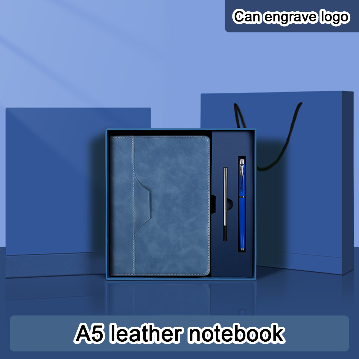 Leather Work Diary - (สามารถแกะสลักโลโก้ได้) สมุดบันทึกนักเรียนหนัง A5, ไดอารี่, สมุดบันทึกธุรกิจ, สมุดบันทึกการประชุม,