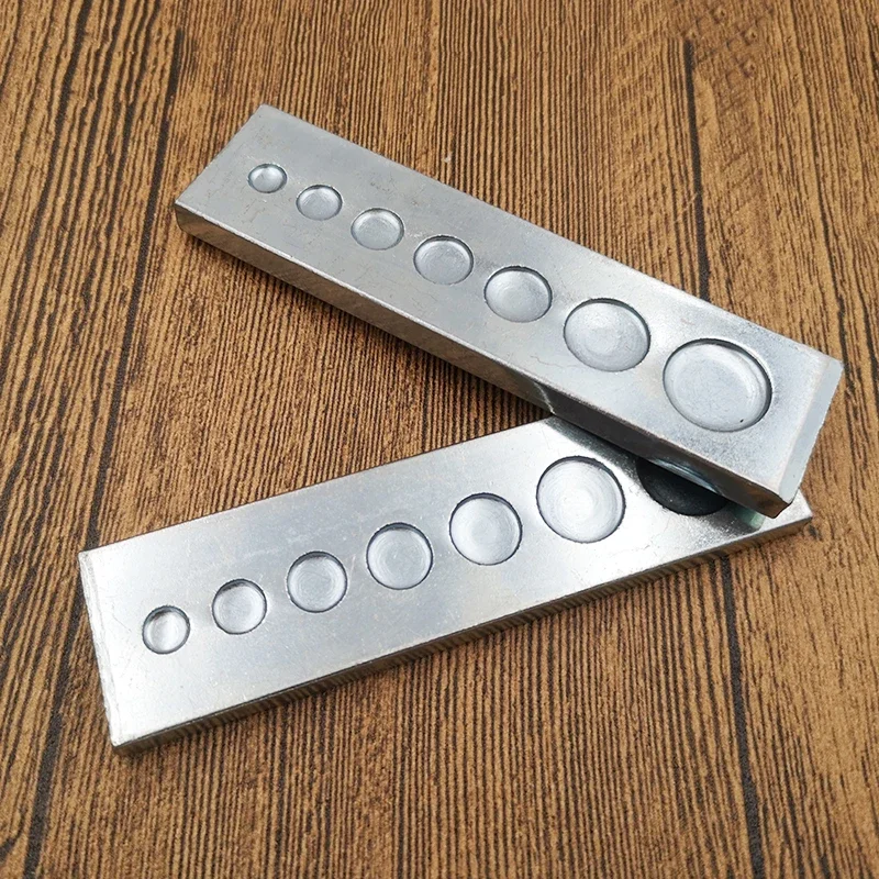 Leatherwork Rivet Setter - 7 in 1 แผ่นด้านล่าง Rivet ปุ่ม
