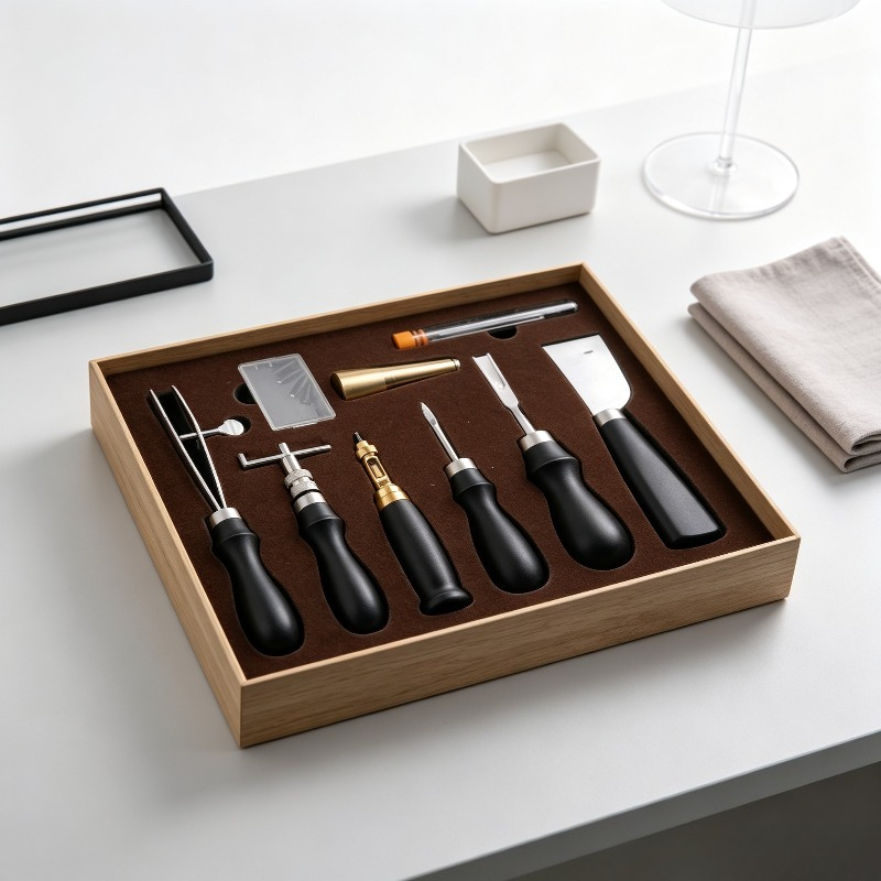 Beginner Leatherwork Kit - ชุดเย็บหนังด้วยมือแบบครบชุด, ชุดเครื่องมืองานฝีมือ DIY ระดับมืออาชีพ พร้อมเข็มเย็บและด้าย, กล่องอุปกรณ์งานหนังสำหรับผู้เริ่มต้น