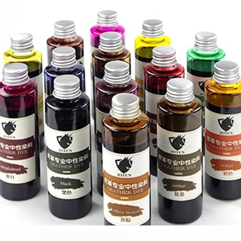 Leather Dye Finish - สีย้อมหนัง น้ำยาทำสีหนัง DIY สำหรับงานศิลปะหนัง ซ่อมแซมสินค้าหนัง น้ำยาย้อมหนังแบบปรับความเข้มข้นได้