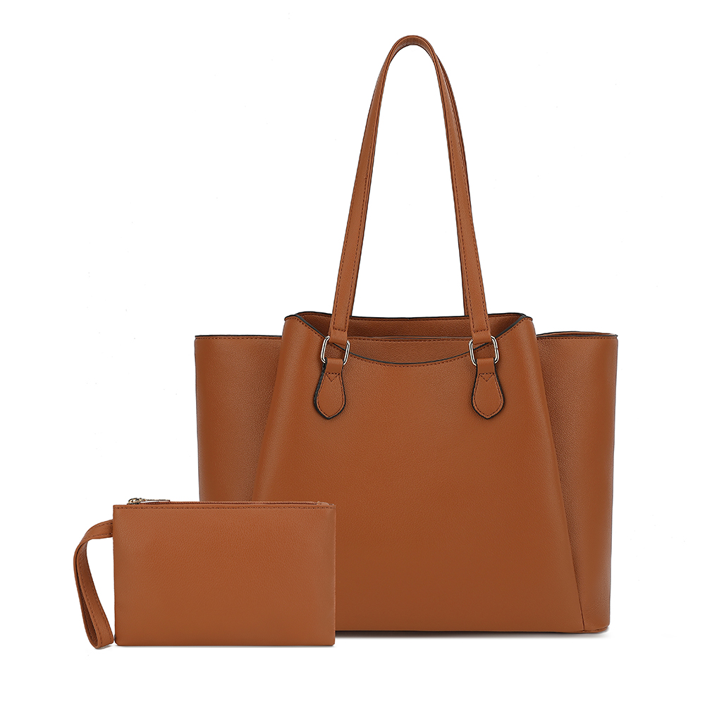 Leather Work Laptop Bag - กระเป๋าโท้ทสำหรับผู้หญิง, กระเป๋าสะพายไหล่หนัง PU ขนาดใหญ่พร้อมกระเป๋าเล็ก, กระเป๋าใส่แล็ปท็อปขนาด 13.5