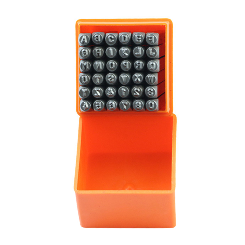 Leatherwork Punching Tool - 36 Pcs Punch สแตนเลสจำนวนจดหมายแสตมป์ออกแบบ Punch Set