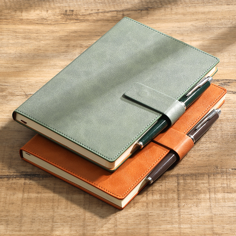 Leather Work Diary - สมุดบันทึกธุรกิจ A5 ปกหนัง PU เปลี่ยนสีได้ พร้อมตัวล็อคแม่เหล็ก