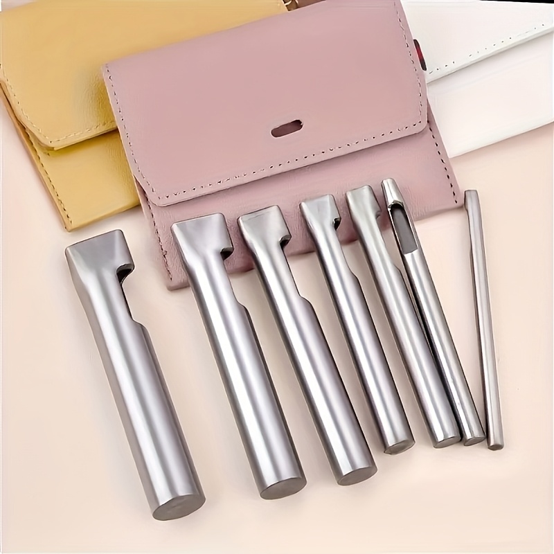Leatherwork Punching Tool - เครื่องเจาะรูหนังรูปวงรี 5 ชิ้น สำหรับสายนาฬิกา สายหนัง แบบแบน
