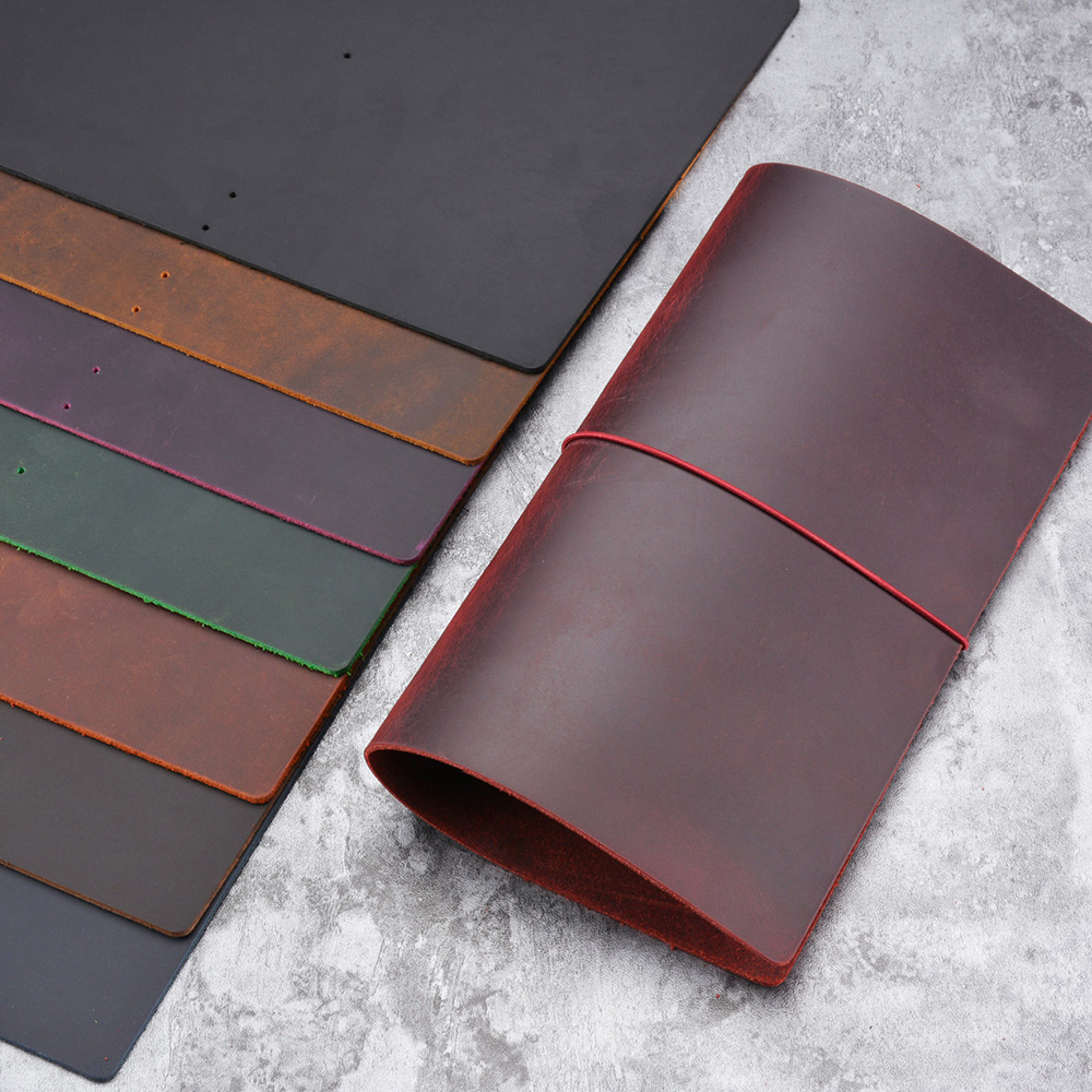 Leather Work Diary - DIY โน้ตบุ๊ค Crazy Horse หนัง A5/A6/มาตรฐาน/กระเป๋า/ขนาดหนังสือเดินทาง