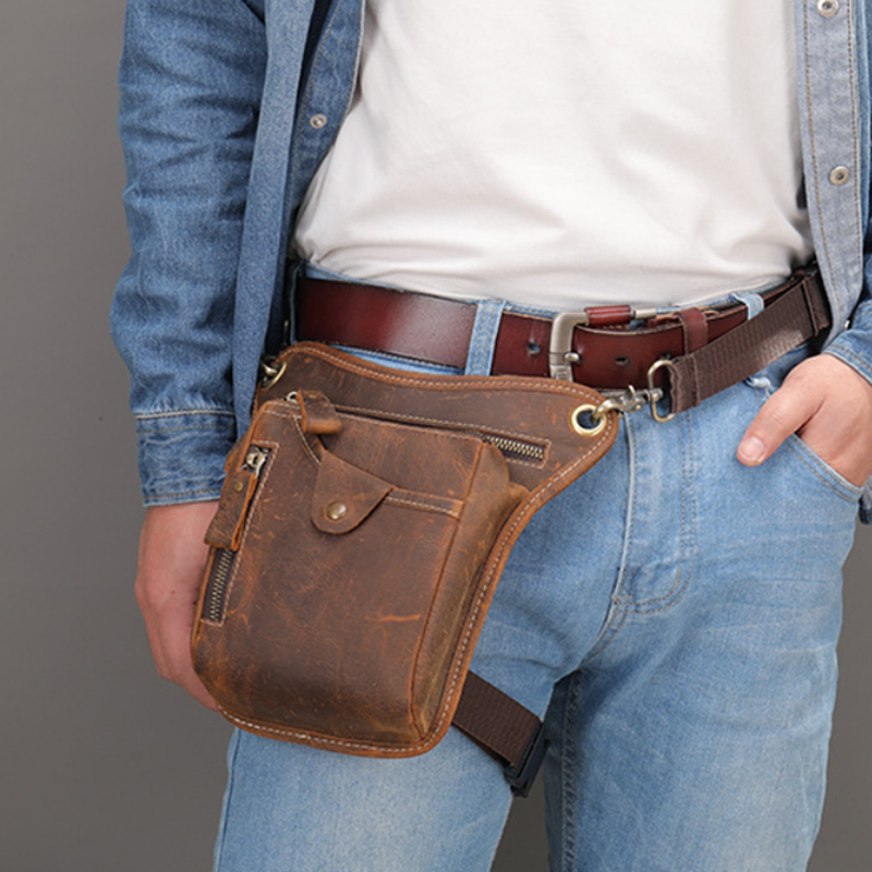 Leatherwork Fasteners - Vintage Men เอว Fanny Pack วางขา