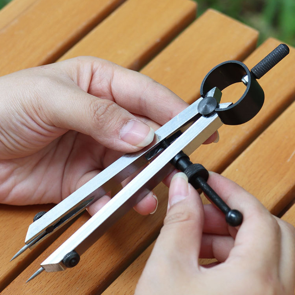 Leatherwork Edge Creaser - เครื่องมือวัดแบบวงเวียนทำจากเหล็กกล้าคาร์บอนที่ทนทาน สำหรับงานควิลท์ เย็บผ้า งานหนัง เครื่องมือวัดแบบเข็มทิศ สำหรับทำเครื่องหมายและวางตำแหน่ง