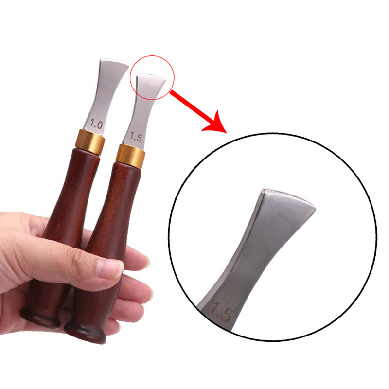 Leatherwork Edge Creaser - เครื่องมือทำรอยพับขอบหนังแบบร่องโค้งร้อน, เครื่องทำรอยขอบแบบร่องตื้น สแตนเลส สำหรับงานหนัง