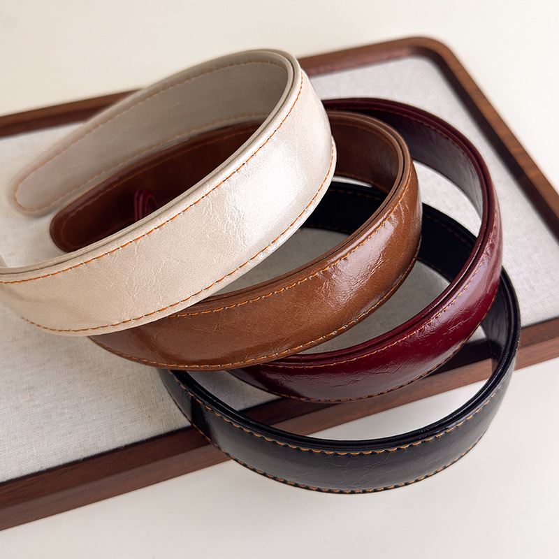 ที่คาดผมหนังเรียบง่ายสีทึบเกาห - Leatherwork Rings บทวิจารณ์และราคา