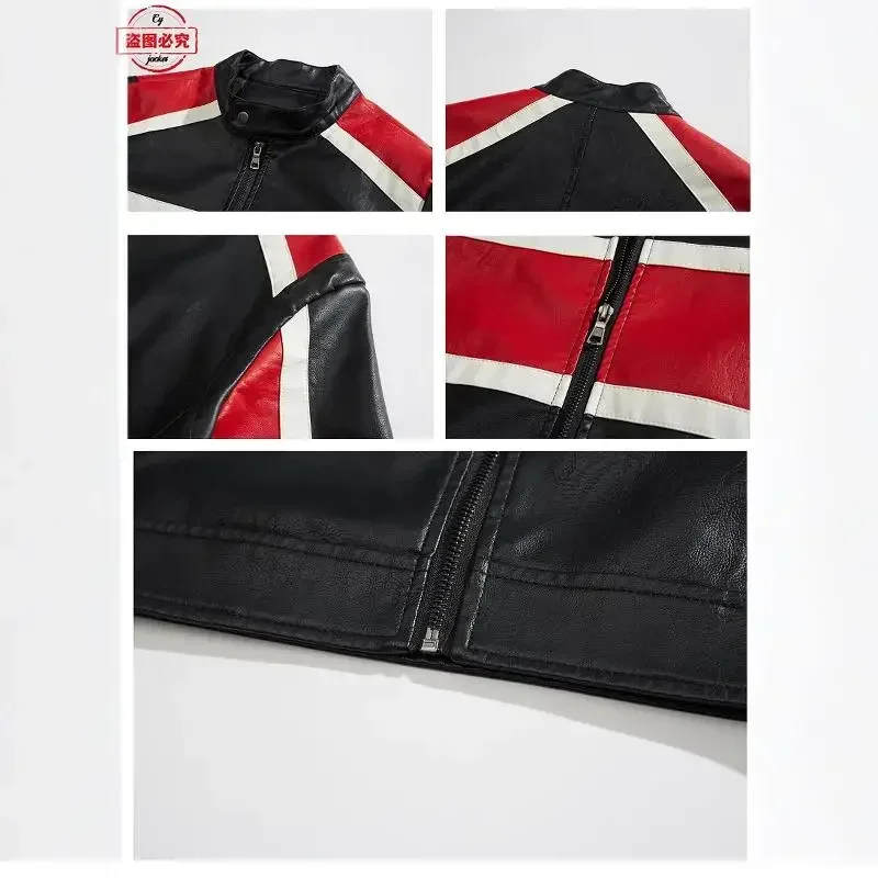 เสื้อแจ็คเก็ตหนัง PU แบบมีฮู้ด - Leather Work Jacket With Hood บทวิจารณ์และราคา