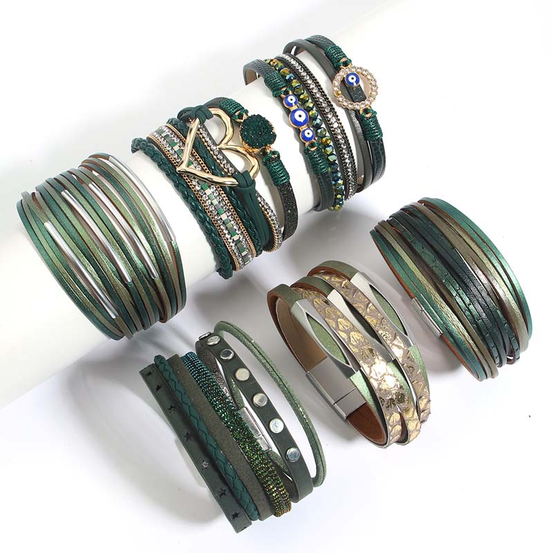 Amorcome โบฮีเมีย Evil Eye Hea - Leatherwork Rings บทวิจารณ์และราคา
