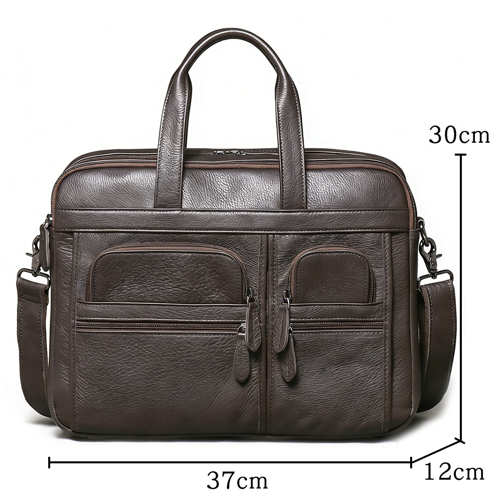 กระเป๋าเอกสารหนังแท้สำหรับผู้ช - Leather Work Laptop Bag บทวิจารณ์และราคา