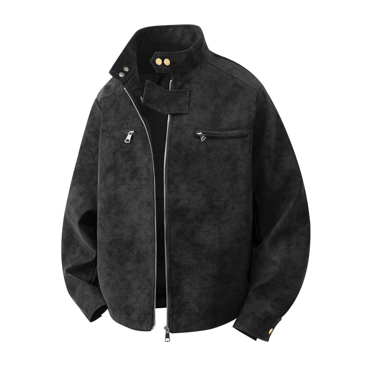 เสื้อแจ็คเก็ตหนัง PU ลาย Tie-D - Leather Dye Finish บทวิจารณ์และราคา