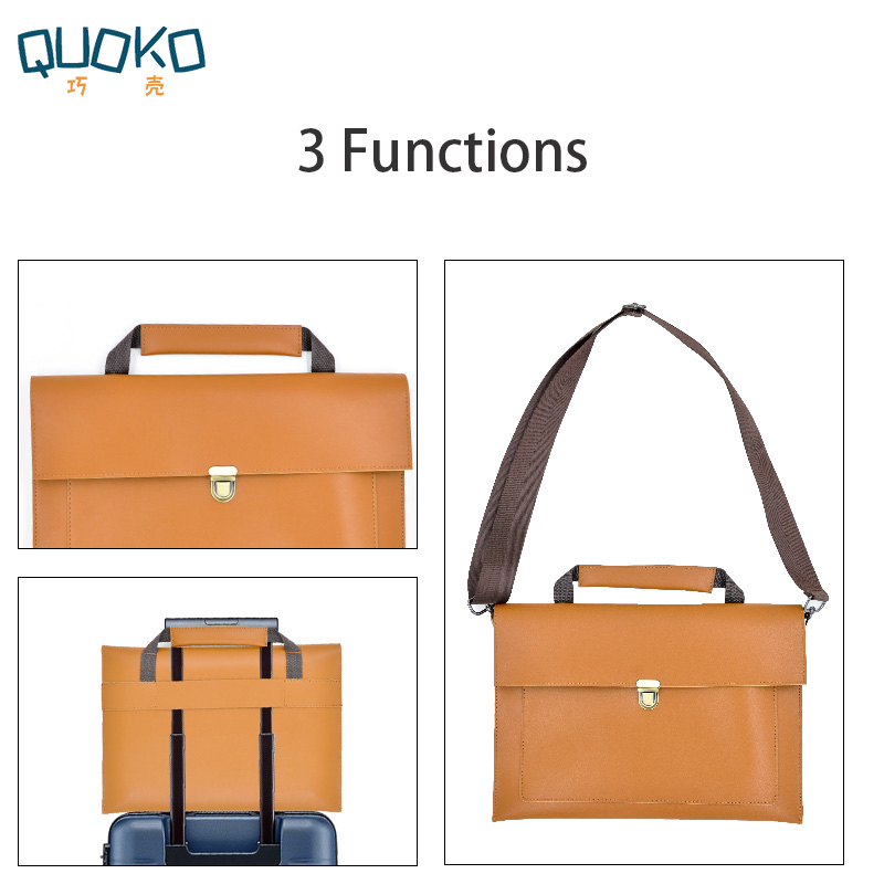 PUหนังแล็ปท็อปกระเป๋าโน้ตบุ๊คส - Leather Work Laptop Bag บทวิจารณ์และราคา