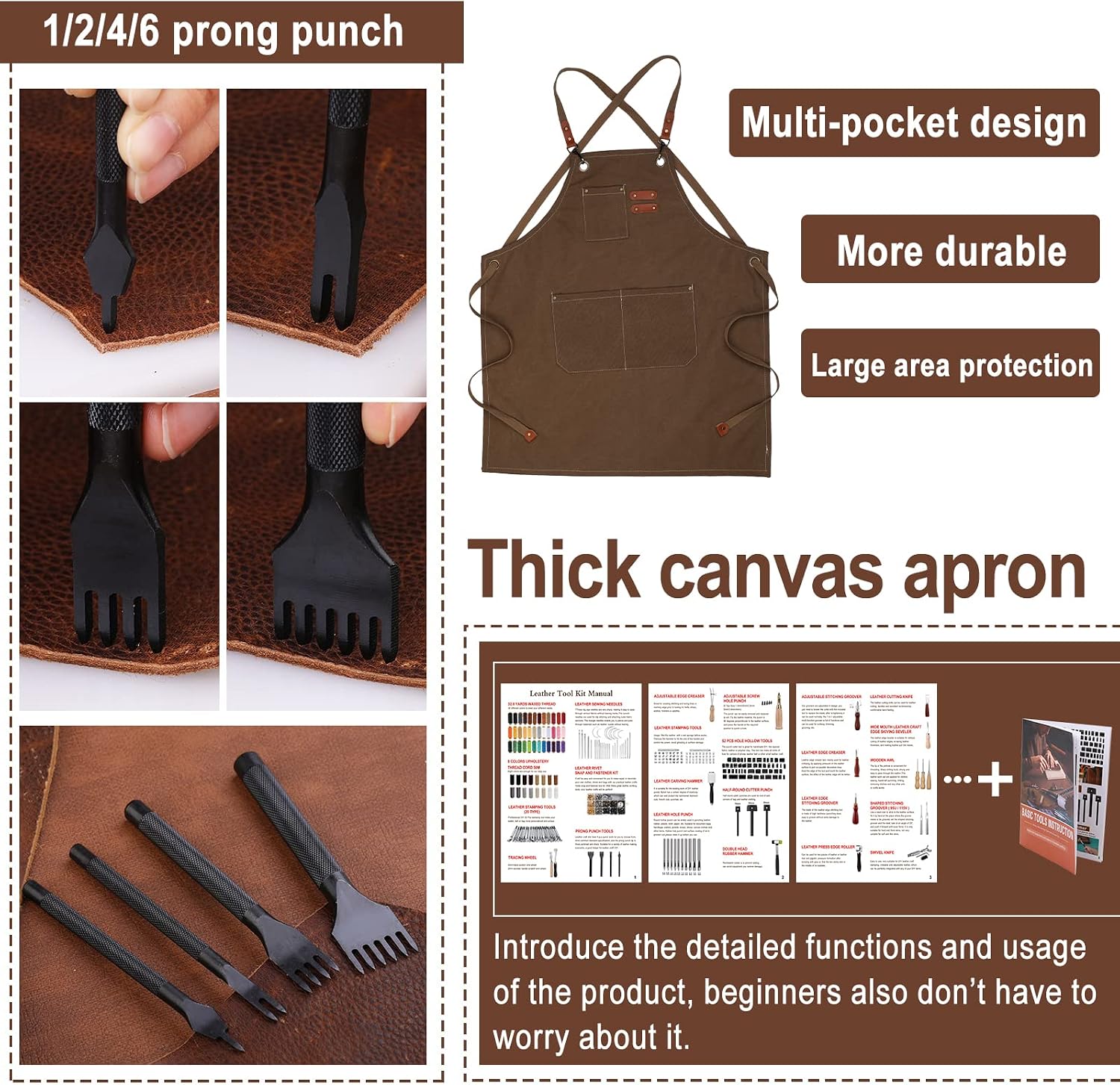 ชุดเครื่องมือทำงานหนัง 628 ชิ้ - Beginner Leatherwork Kit บทวิจารณ์และราคา