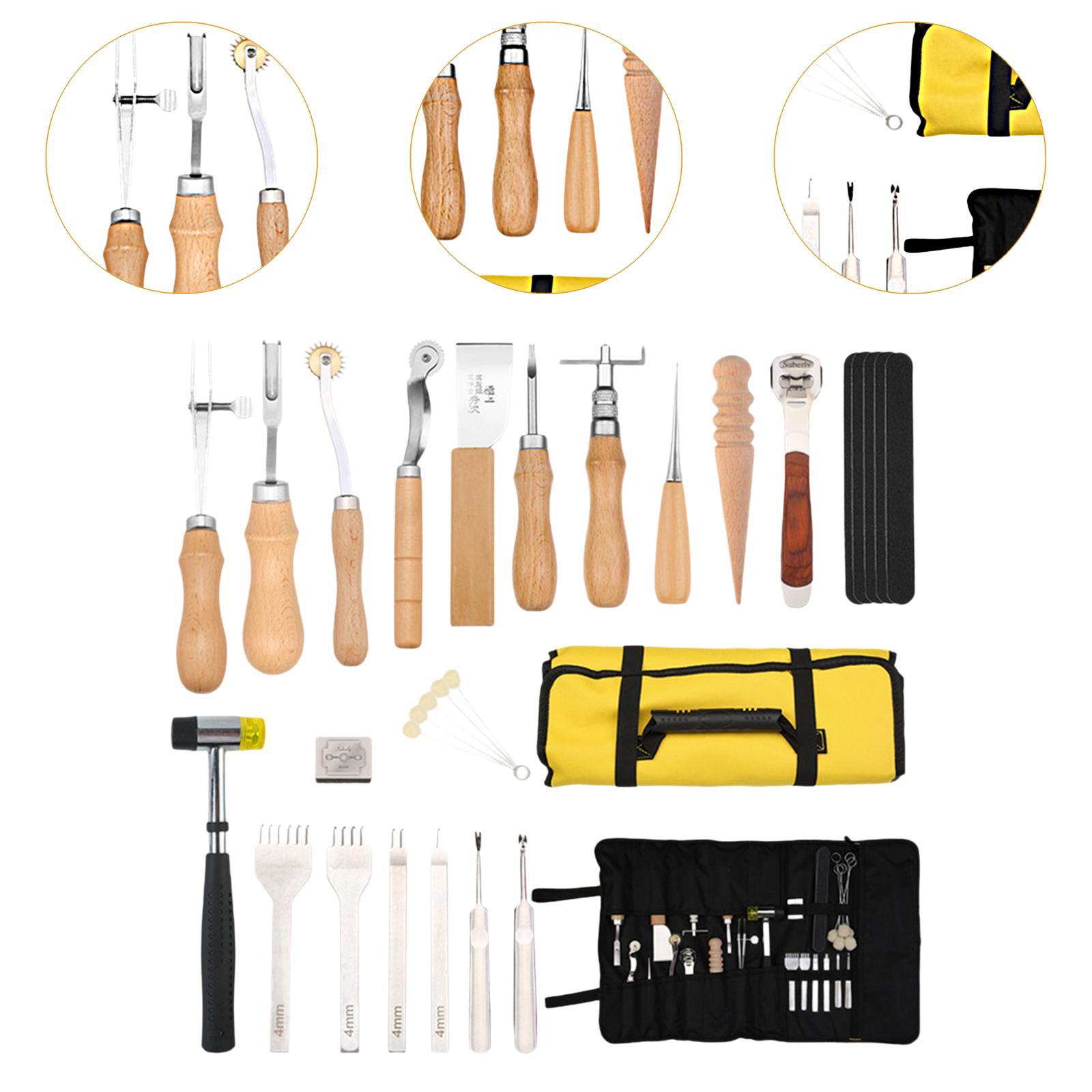 ชุดเครื่องมือทำหนัง PU 29 ชิ้น - Beginner Leatherwork Kit บทวิจารณ์และราคา