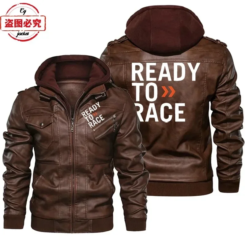 เสื้อแจ็คเก็ตหนัง PU แบบมีฮู้ด - Leather Work Jacket With Hood บทวิจารณ์และราคา