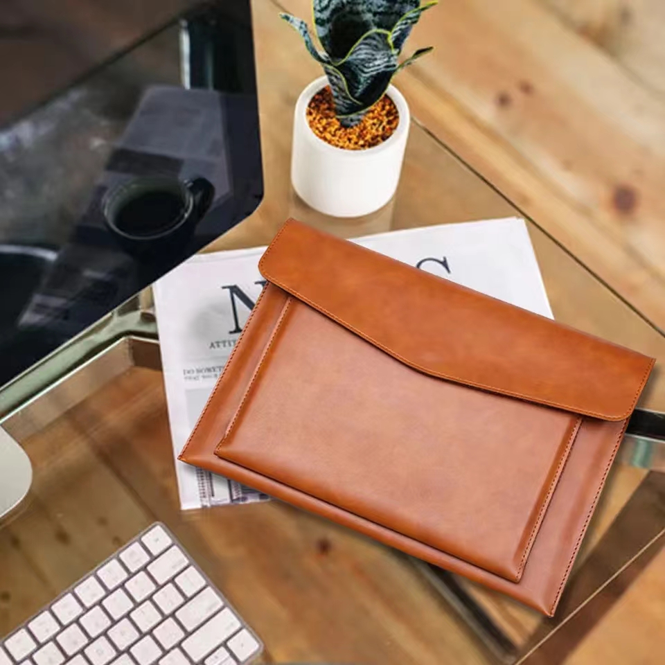 แฟ้มซองหนัง A4ความจุขนาดใหญ่กร - Leather Work Laptop Bag บทวิจารณ์และราคา