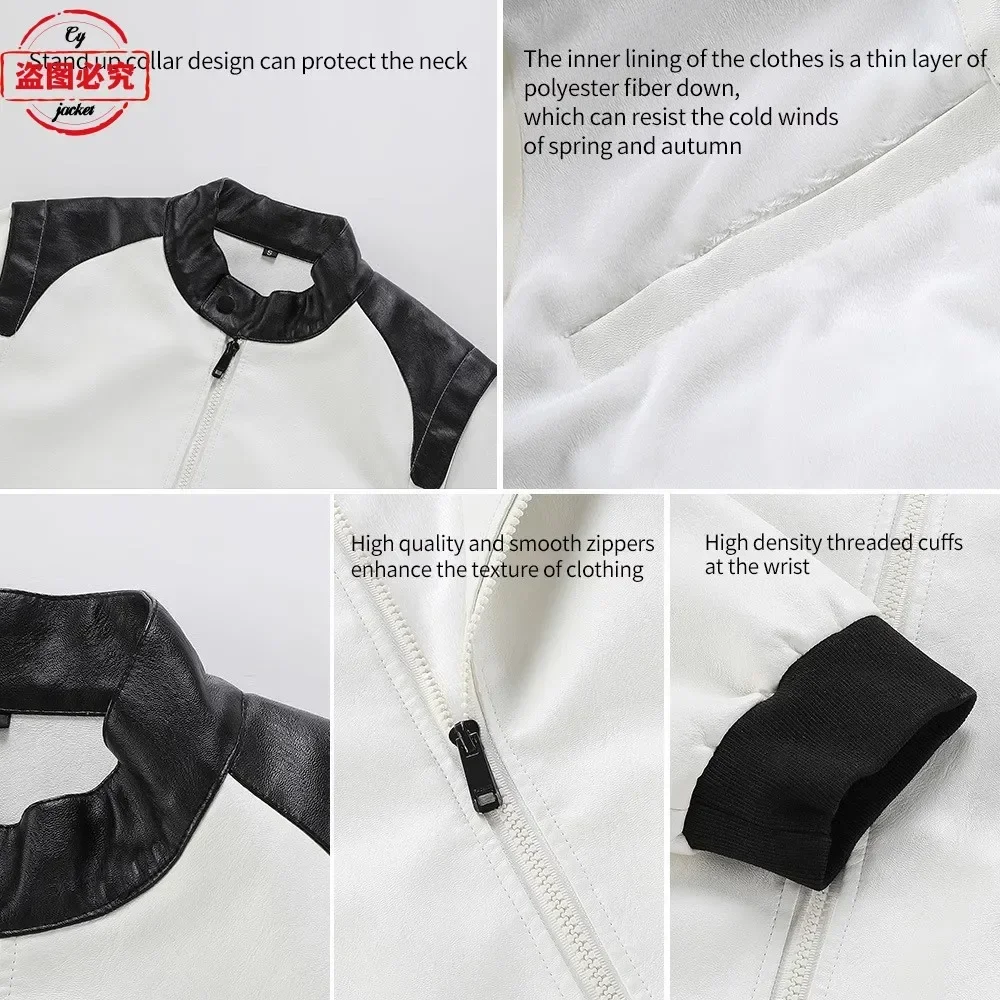 เสื้อแจ็คเก็ตหนังมีฮู้ดสำหรับแ - Leather Work Jacket With Hood บทวิจารณ์และราคา