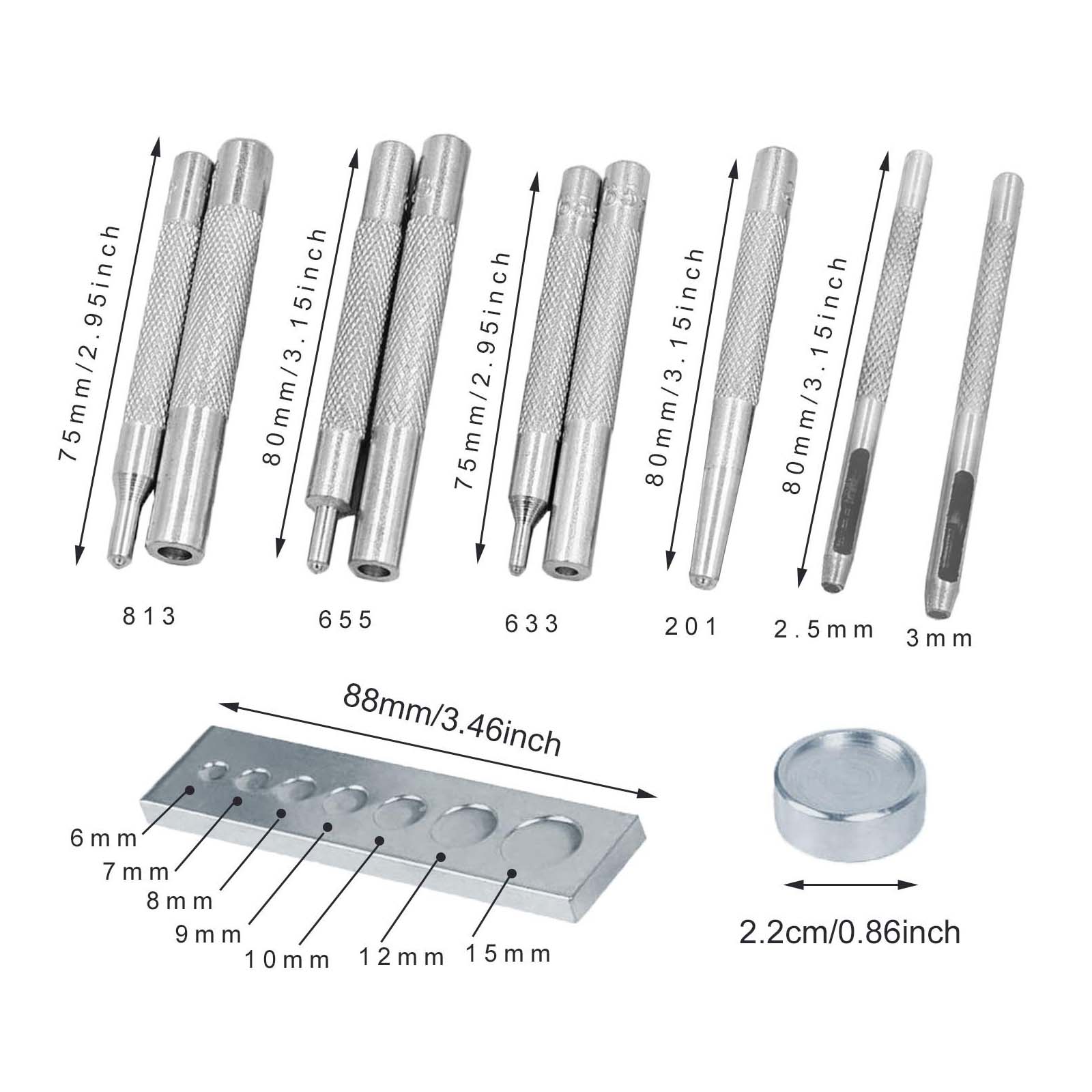 ชุดเครื่องมือตอกหมุดย้ำ 11 ชิ้ - Leatherwork Rivet Setter บทวิจารณ์และราคา