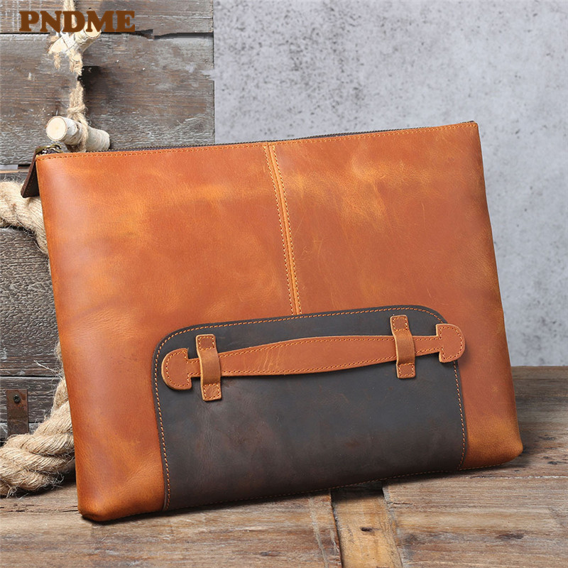 กระเป๋าคลัทช์หนังแท้ทำมือสไตล์ - Leather Work Laptop Bag บทวิจารณ์และราคา