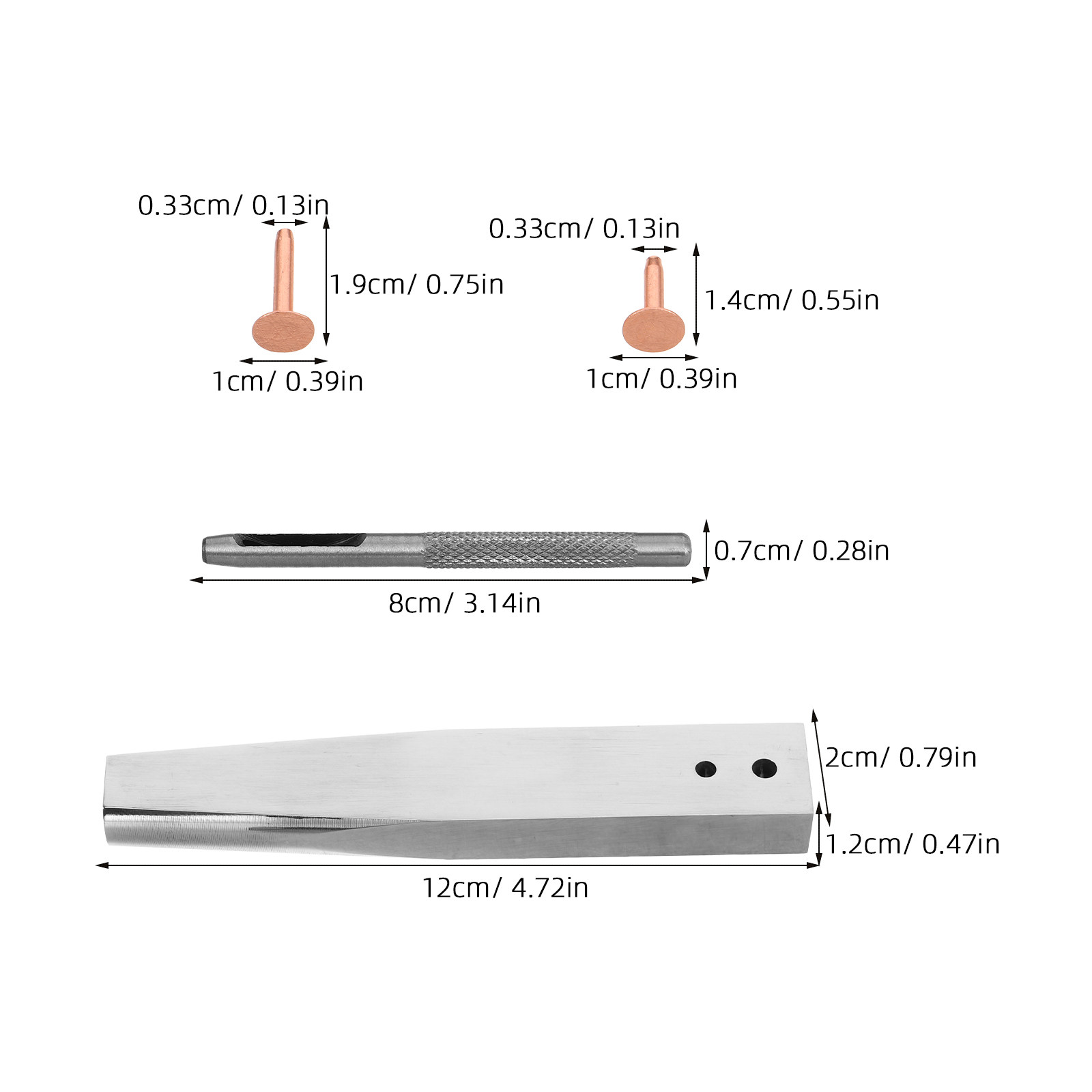 ชุดเครื่องมือตอกหมุดทองแดง 1 ช - Leatherwork Rivet Setter บทวิจารณ์และราคา