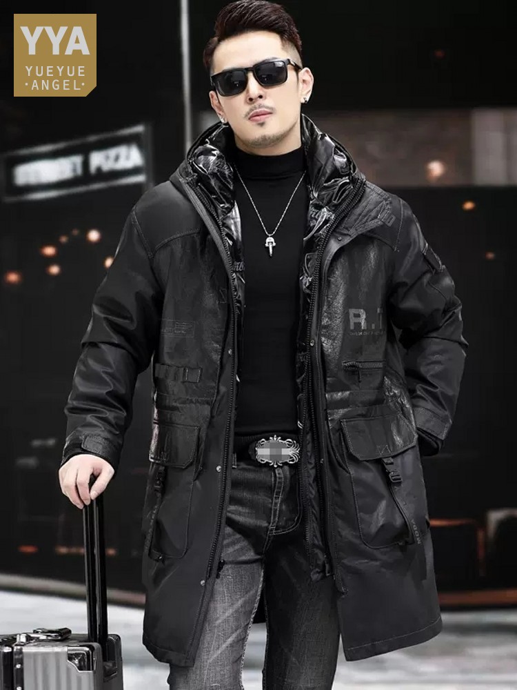 ฤดูหนาวของแท้หนังผู้ชายHoodedท - Leather Work Jacket With Hood บทวิจารณ์และราคา