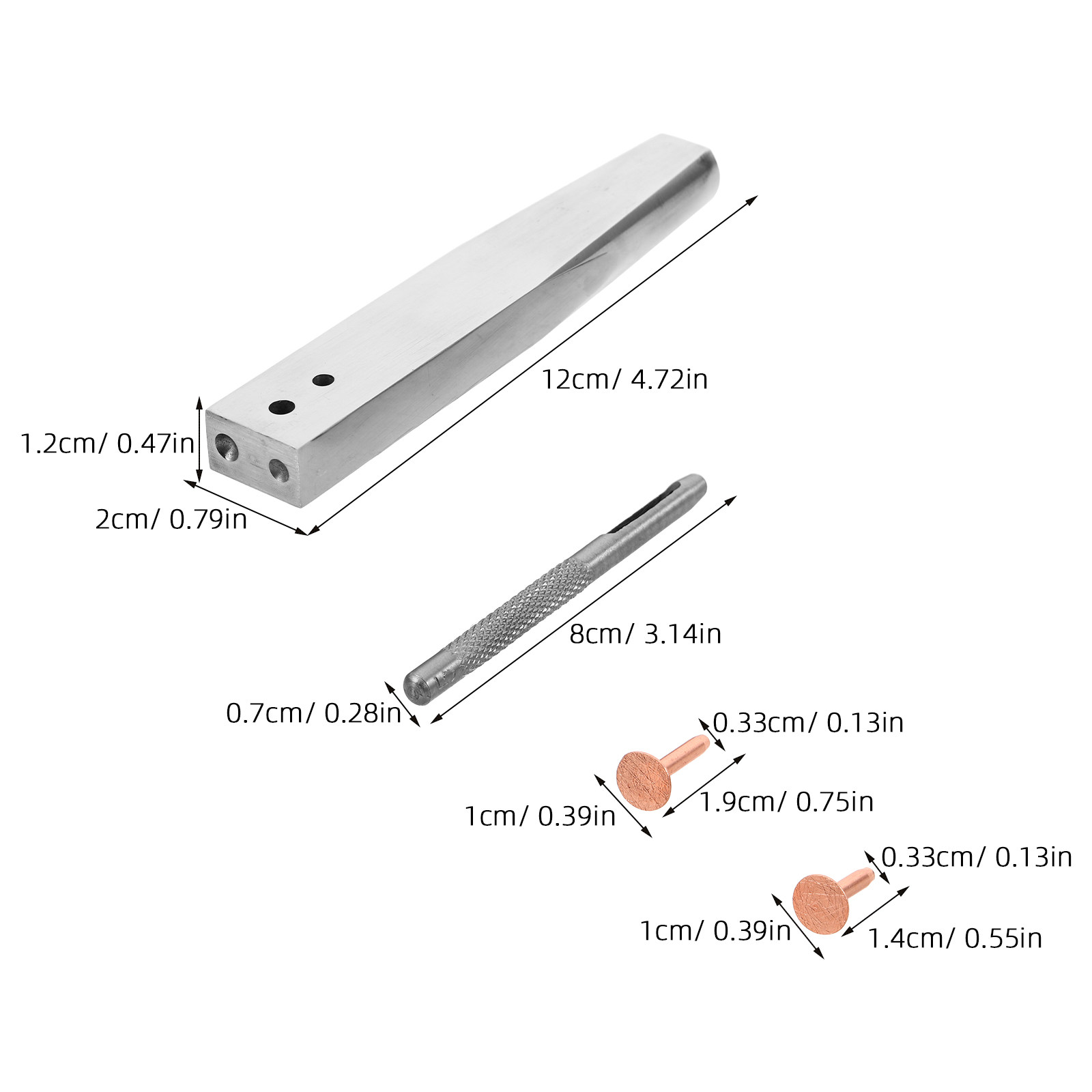 ชุดเครื่องมือยึดหมุดทองแดง 1 ช - Leatherwork Rivet Setter บทวิจารณ์และราคา