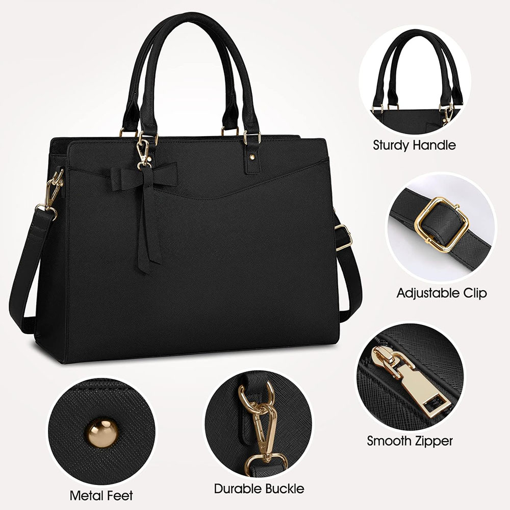 กระเป๋าแล็ปท็อปสำหรับผู้หญิง 1 - Leather Work Laptop Bag บทวิจารณ์และราคา