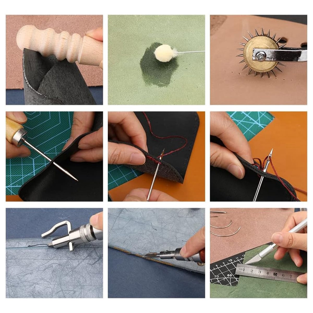 ชุดเครื่องมือทำงานหนัง 66 ชิ้น - Beginner Leatherwork Kit บทวิจารณ์และราคา