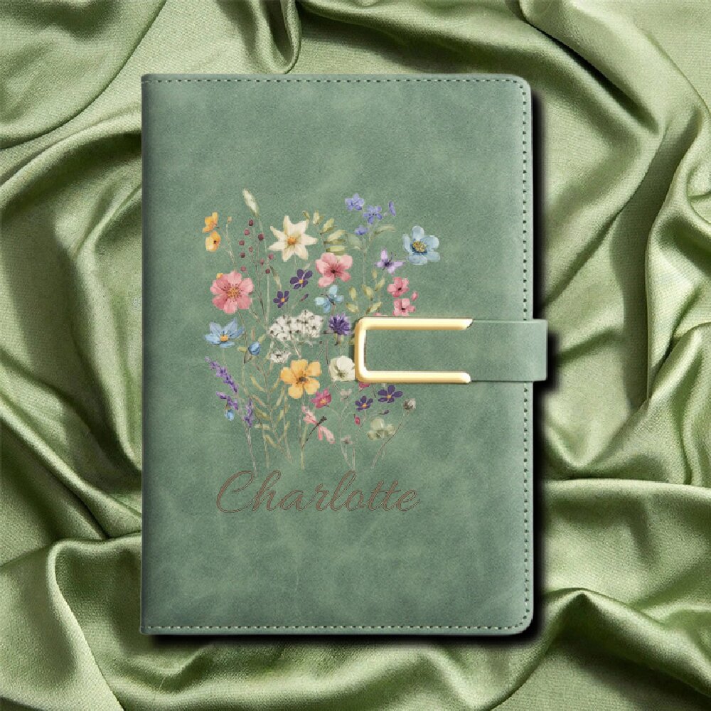 สมุดบันทึกปกแข็งหนังเทียมลายดอ - Leather Work Diary บทวิจารณ์และราคา