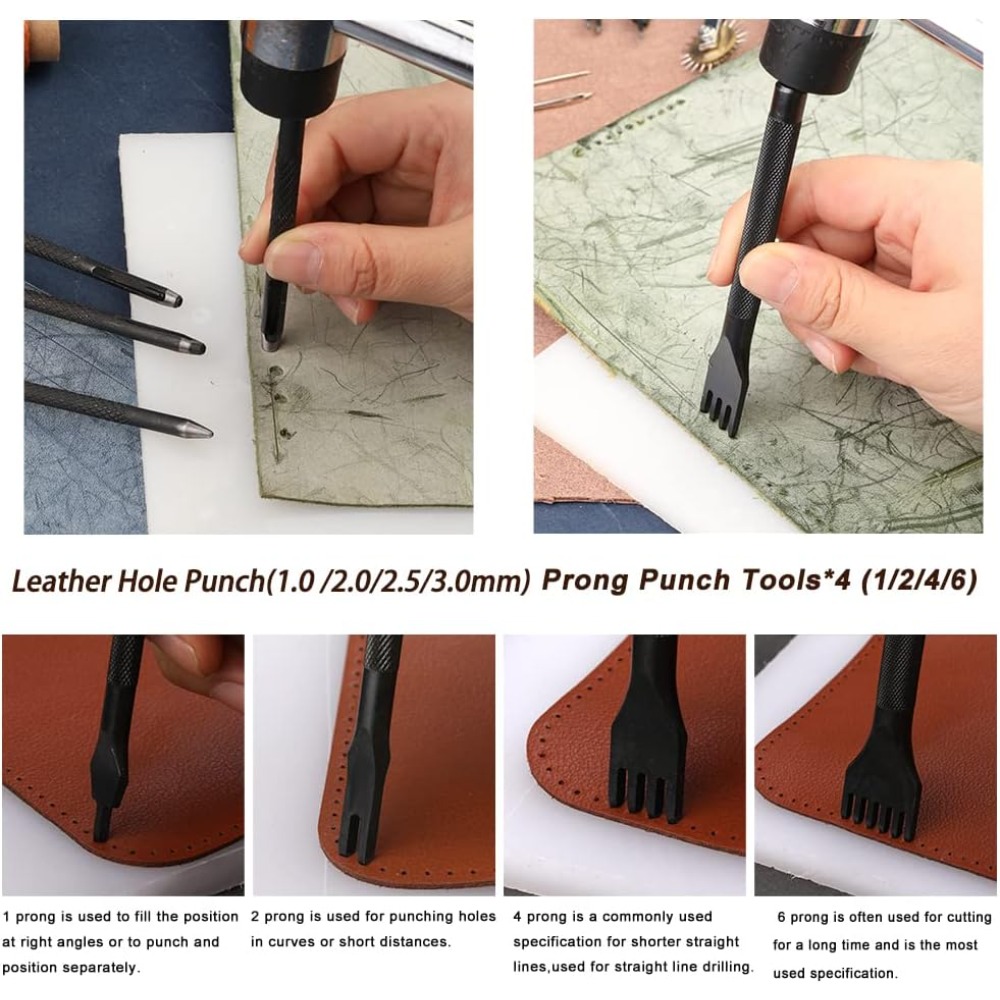 หนังทํางานเครื่องมือปฏิบัติหนั - Beginner Leatherwork Kit บทวิจารณ์และราคา