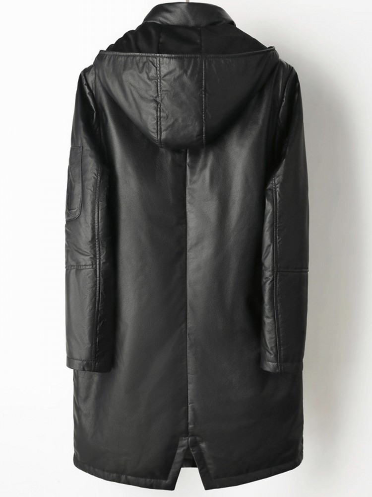 เสื้อโค้ทหนังวัวแท้บุขนเป็ดสำห - Leather Work Jacket With Hood บทวิจารณ์และราคา