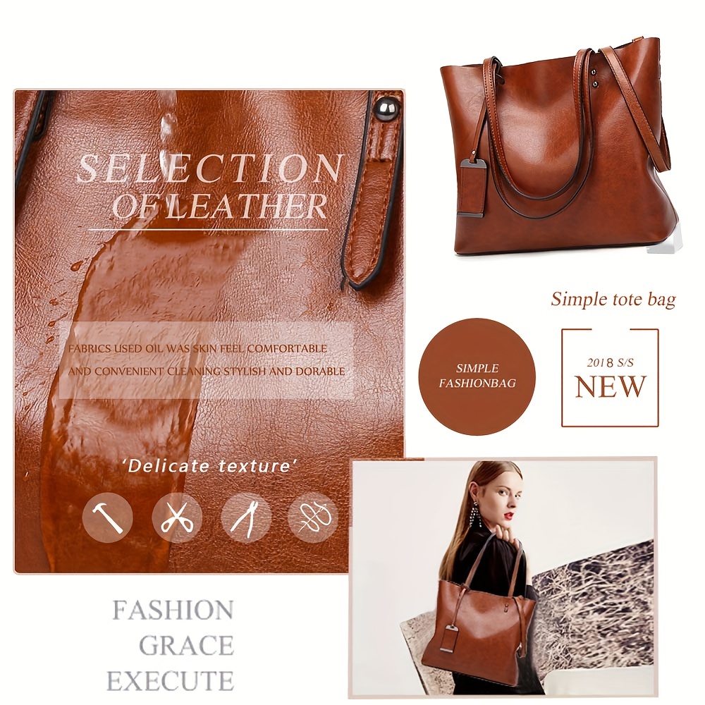 กระเป๋าหนังผู้หญิงย้อนยุคแฟชั่ - Leather Work Laptop Bag บทวิจารณ์และราคา
