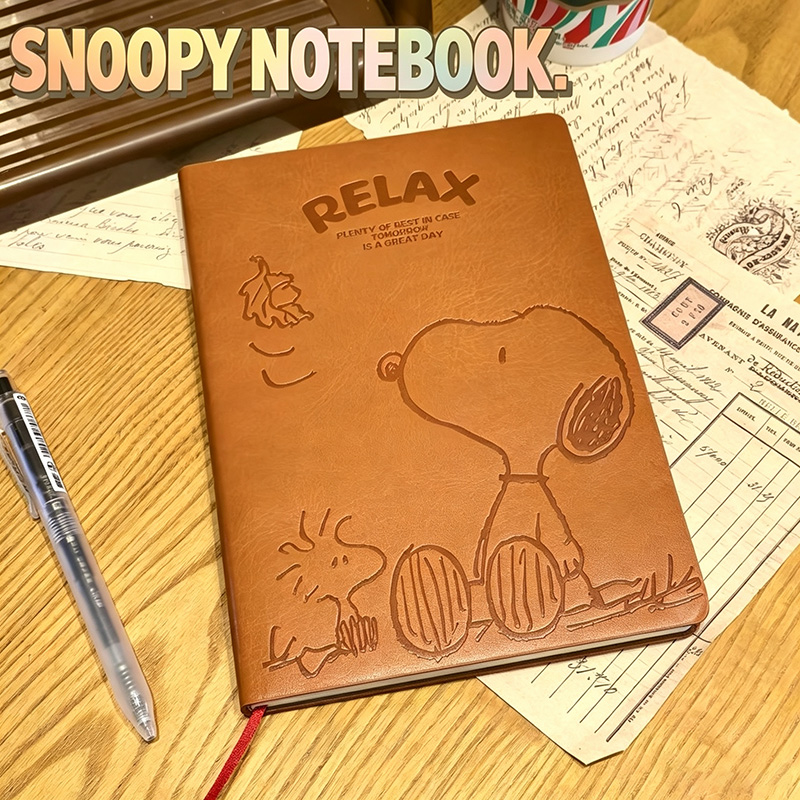 สมุดโน้ตหนังลายสนูปปี้วินเทจ A - Leather Work Diary บทวิจารณ์และราคา